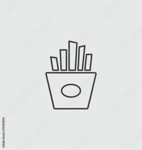 Fries, vector sign flat illustration icon.