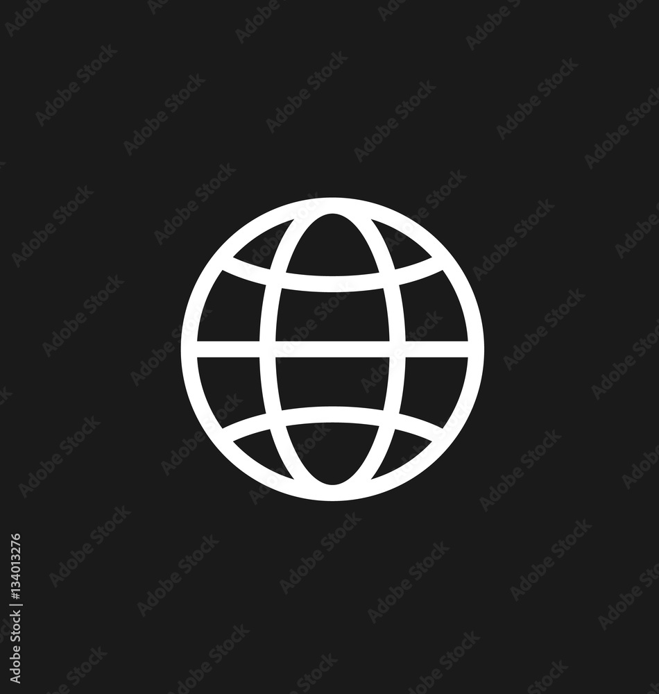 Earth icon / sign in flat style isolated. Earth globe symbol for web design. Earth icon / sign in flat style isolated. Earth globe symbol for web design.