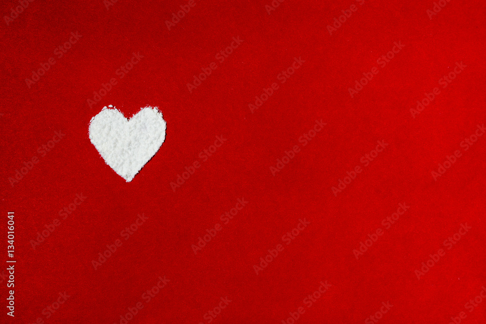 White heart shape on the red background. Symbol of love and St. Valentine's day White heart shape on the red background. Symbol of love and St. Valentine's day