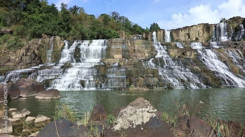 Panoramic video shot of beautiful Pongour waterfall in Dalat, Vietnam
 photo