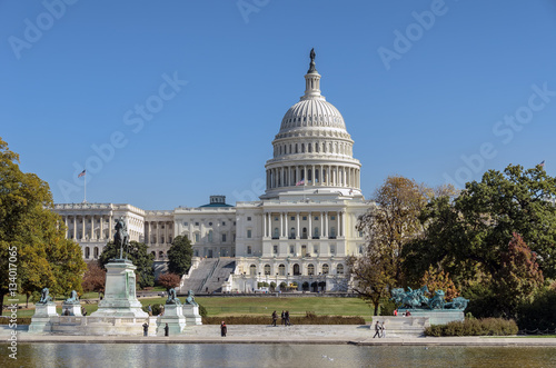 View of Capitol building in Washington DC, home of US Congress