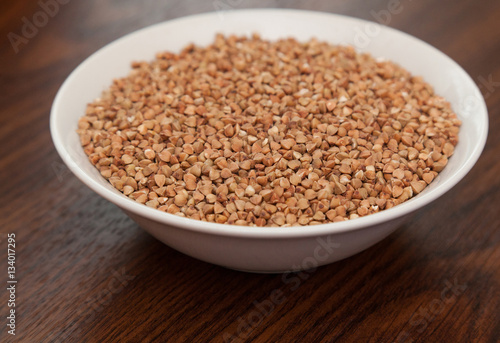 White bowl filled with buckwheat