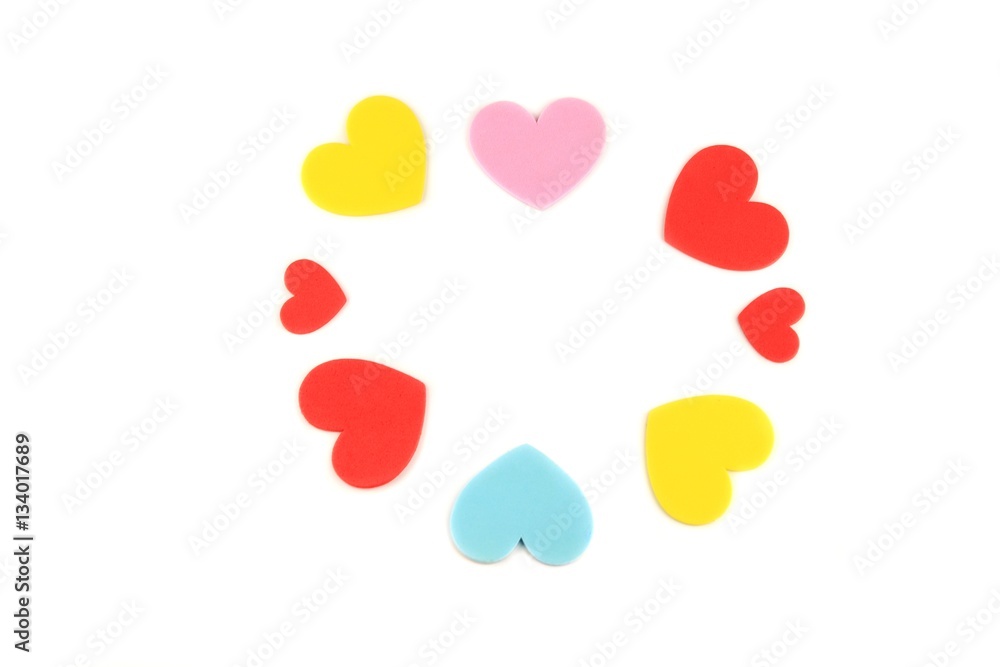 heart multicolor on white background  valentine day concept