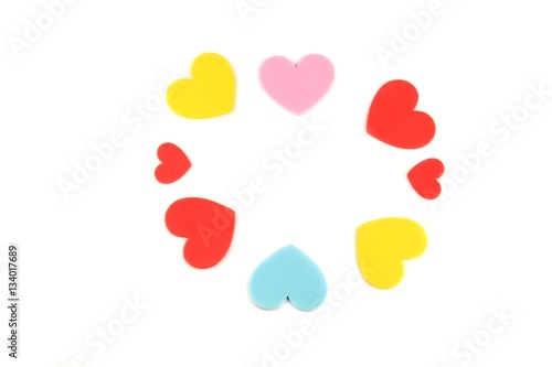 heart multicolor on white background valentine day concept