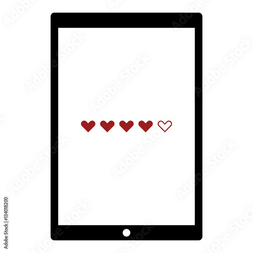 Hearts icon - Flat design, glyph style icon - Colored enclosed in a tablet