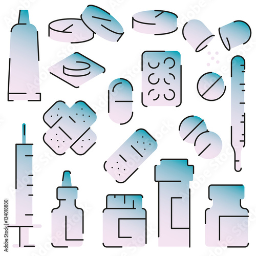 Medical modern icon set -variable line-
