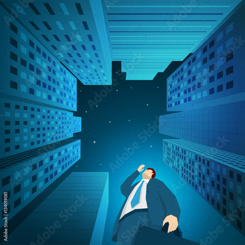 Skyscrapers and businessman.
