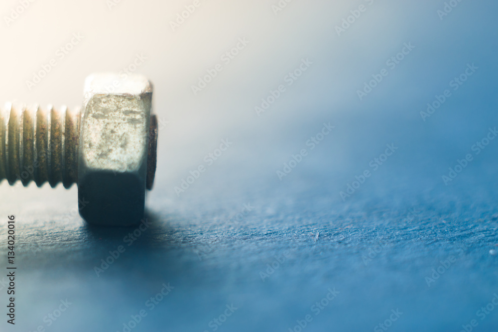 Bolt macro on a blue background Bolt macro on a blue background