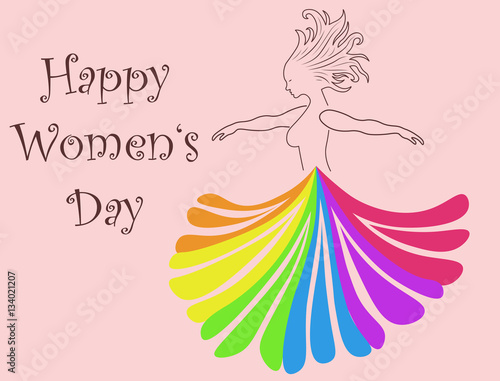 International Women's Day, happy postcard, march 8