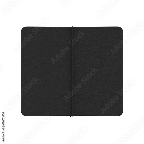 Leather Desk Journal on white. 3D illustration