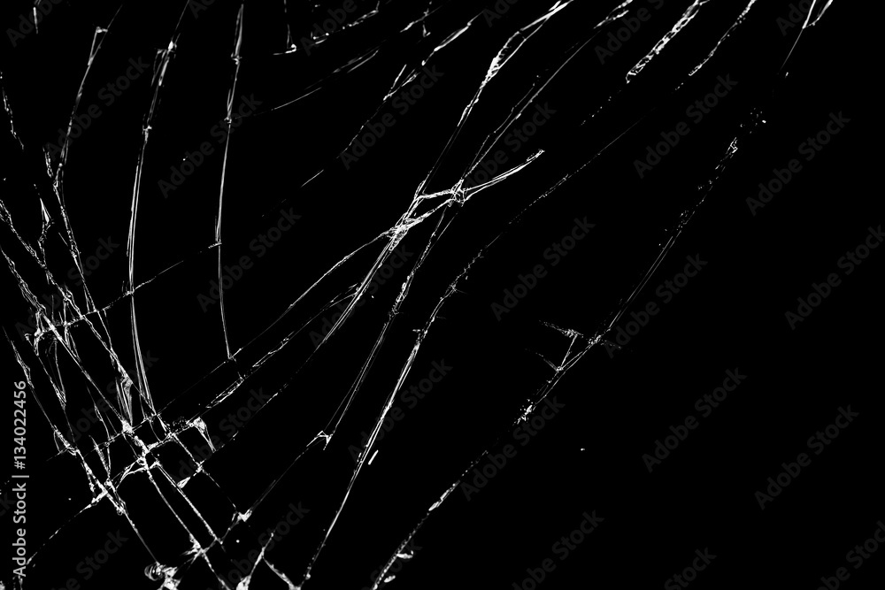 Broken mirror / Broken mirror on black background. foto de Stock | Adobe  Stock