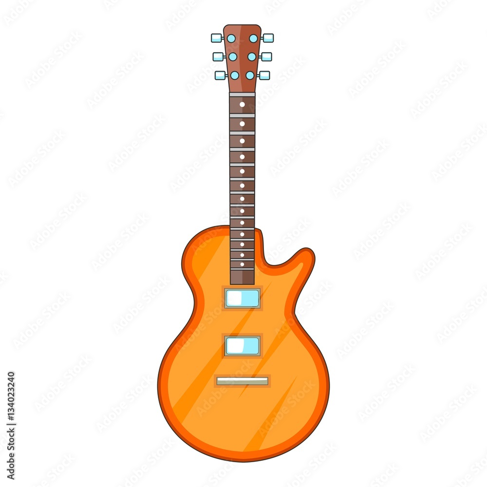 Acoustic guitar icon, cartoon style Acoustic guitar icon, cartoon style