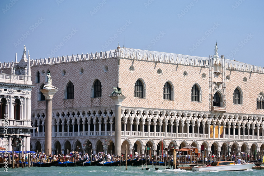 View of the Doge's Palace in Venice, Italy.