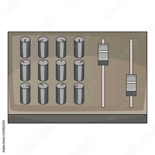 Sound mixer pult icon, cartoon style