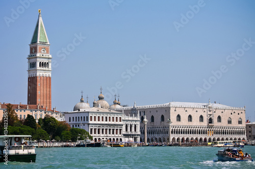 View of the central part of Venice from the water.