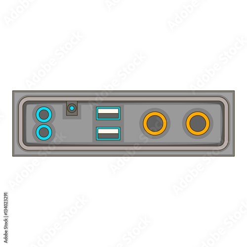 cable connection panel icon, cartoon style