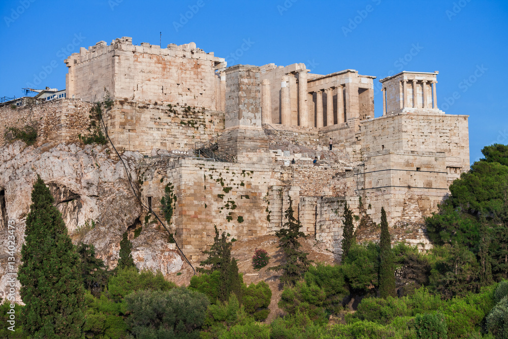 Beautiful view at Acropolis hill in Athens, Greece.