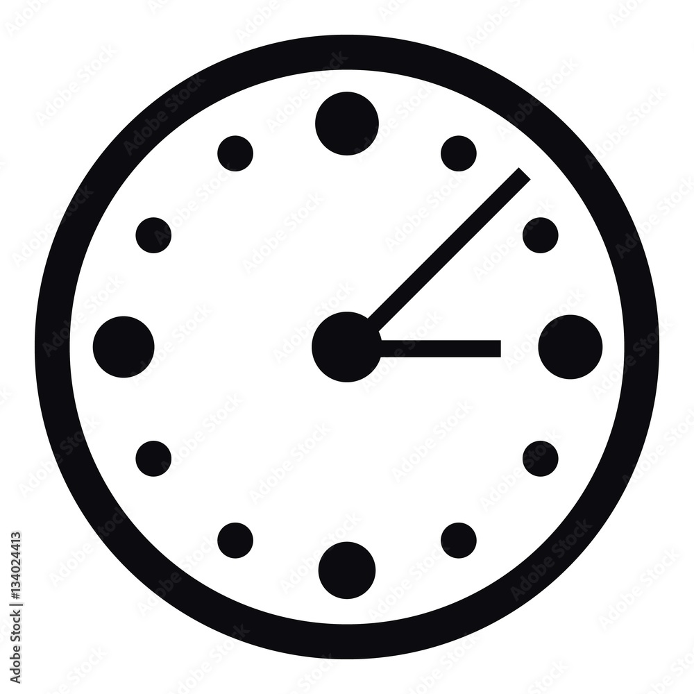 Big wall clock icon, simple style Big wall clock icon, simple style
