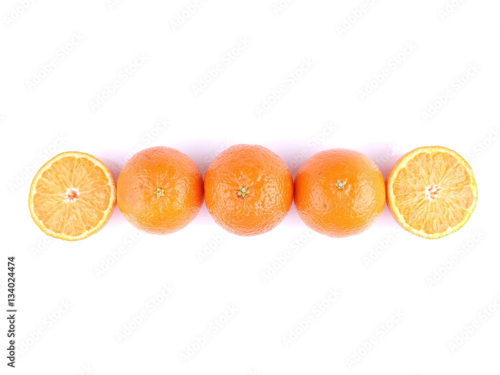 tangerine on a white background tangerine on a white background