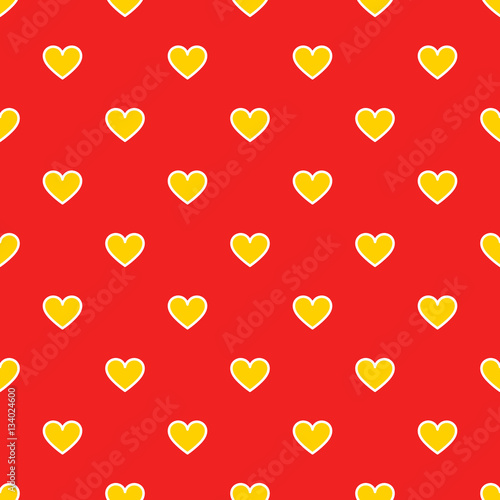 Yellow and red hearts patten