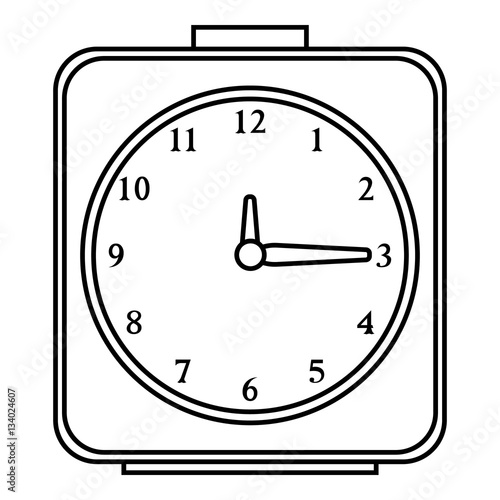 Square alarm clock icon, outline style