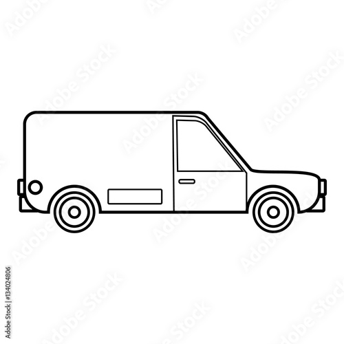 Delivery car icon, outline style