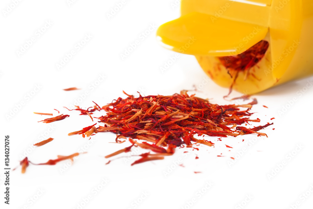 Naklejka premium Saffron spice close up.
