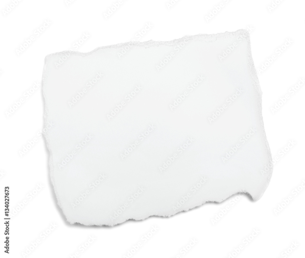 piece of white paper isolated on white background