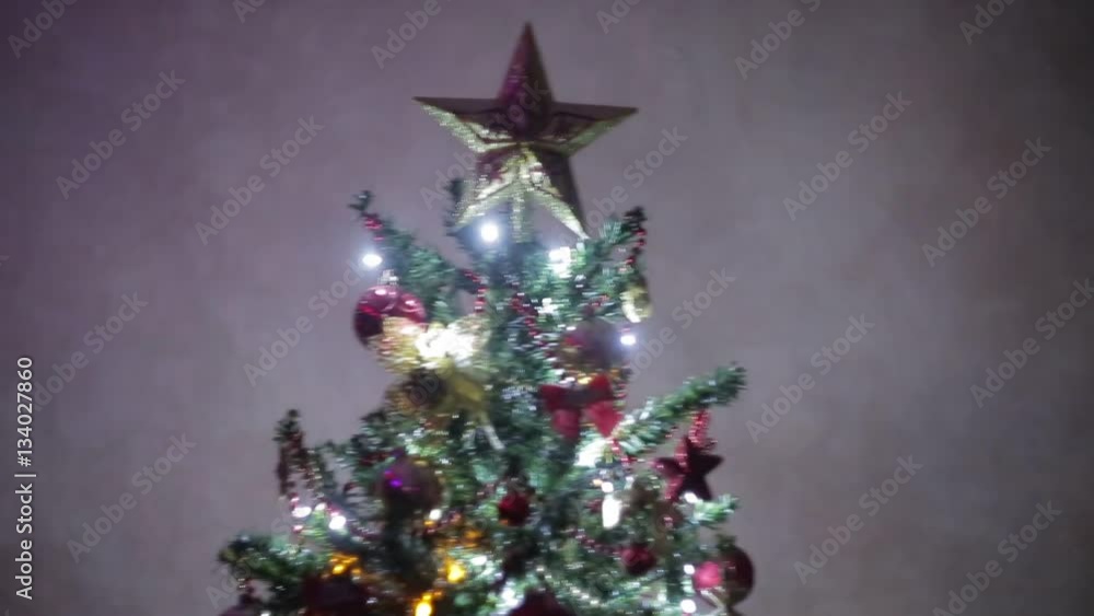 Christmas and New Year Decoration. Abstract Blurred Bokeh Holiday Background. Blinking Garland. Christmas Tree Lights Twinkling. Christmas and New Year Decoration. Abstract Blurred Bokeh Holiday Background. Blinking Garland. Christmas Tree Lights Twinkling.