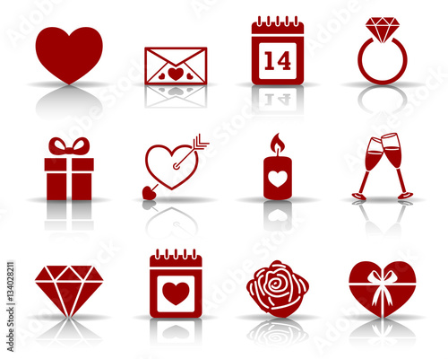 Valentinstag Iconset - Rot (Schatten)