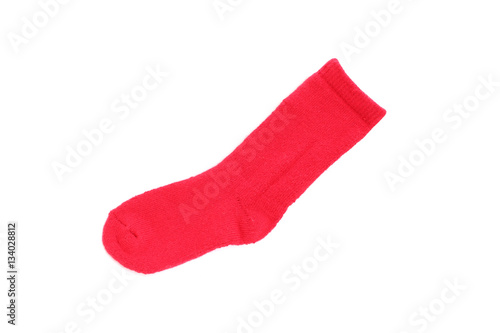 red sock on isolated white