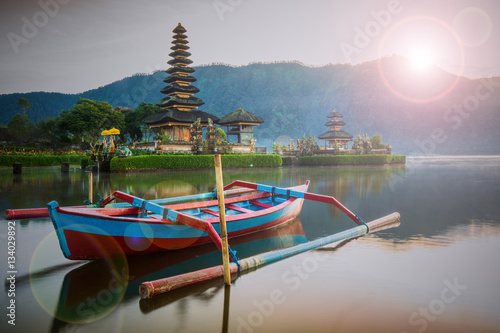 Pura Ulun Danu Bratan, Hindu temple on Bratan lake, Bali, Indone photo