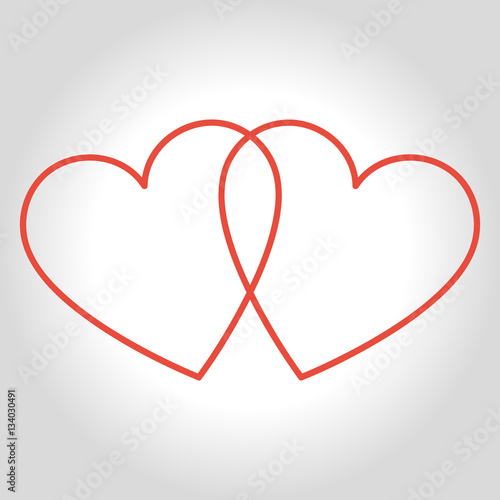 Hearts icon symbol of love on valentines Day.