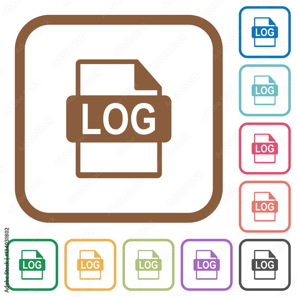 LOG file format simple icons LOG file format simple icons