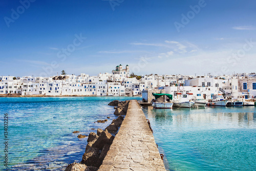 Greek fishing village in Paros, Naousa, Greece