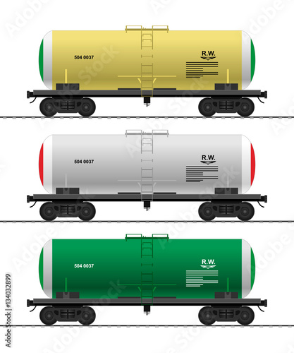 Tank cars. Railway carriage. Train. vector. set.