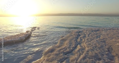 Dead Sea salt deposits stones white crystals