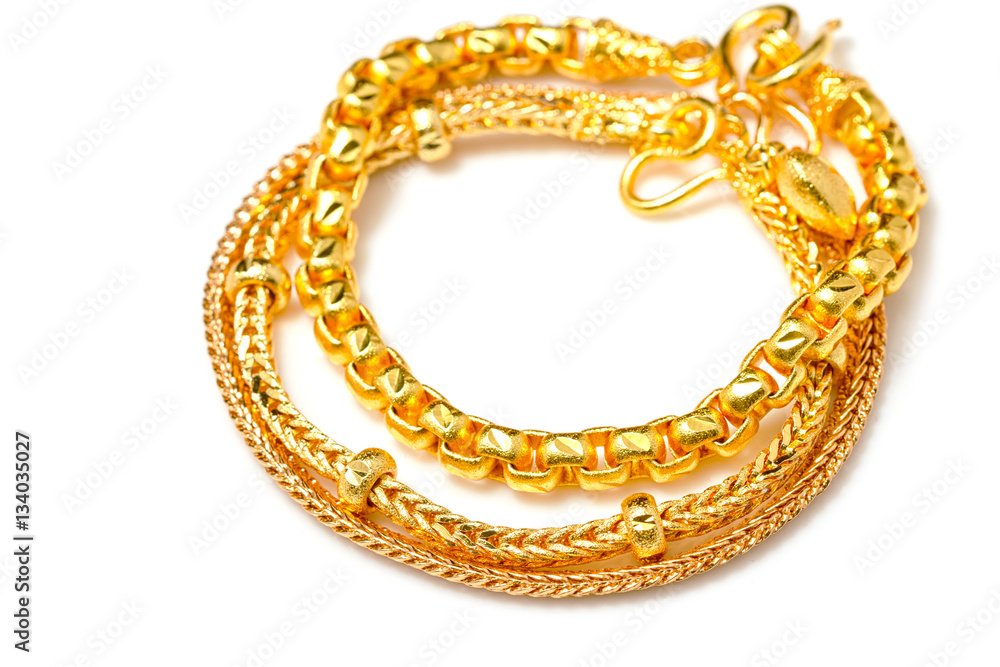 Group of many design gold jewelry necklace and bracelets Group of many design gold jewelry necklace and bracelets