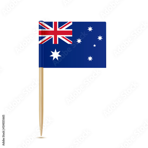Australia flag toothpick on white background