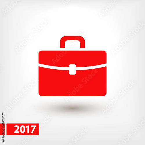 Briefcase icon, vector illustration. Flat design style