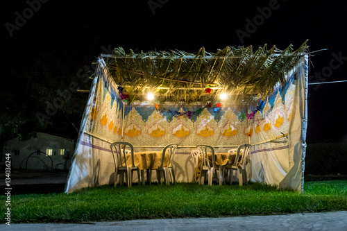 Sukkah - symbolic temporary hut for celebration of Jewish Holiday Sukkot