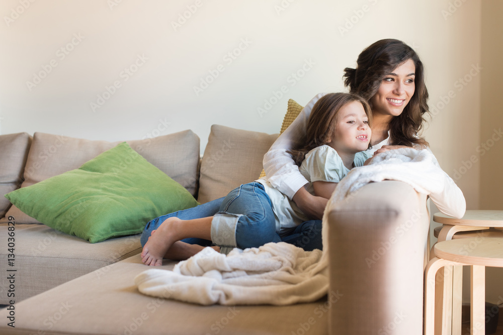Mother and daughter at home Mother and daughter at home