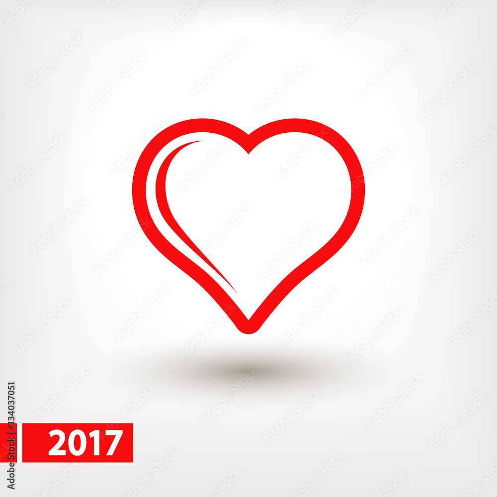 Heart Icon, vector illustration. Flat design style Heart Icon, vector illustration. Flat design style