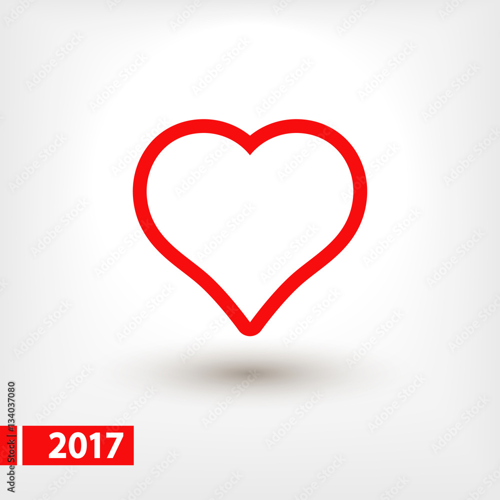 Heart Icon, vector illustration. Flat design style