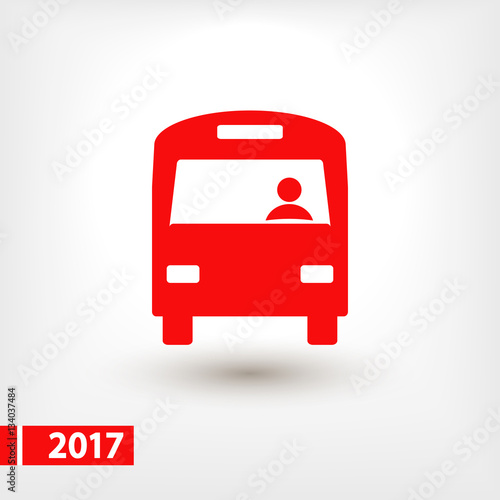 Bus icon, vector illustration. Flat design style