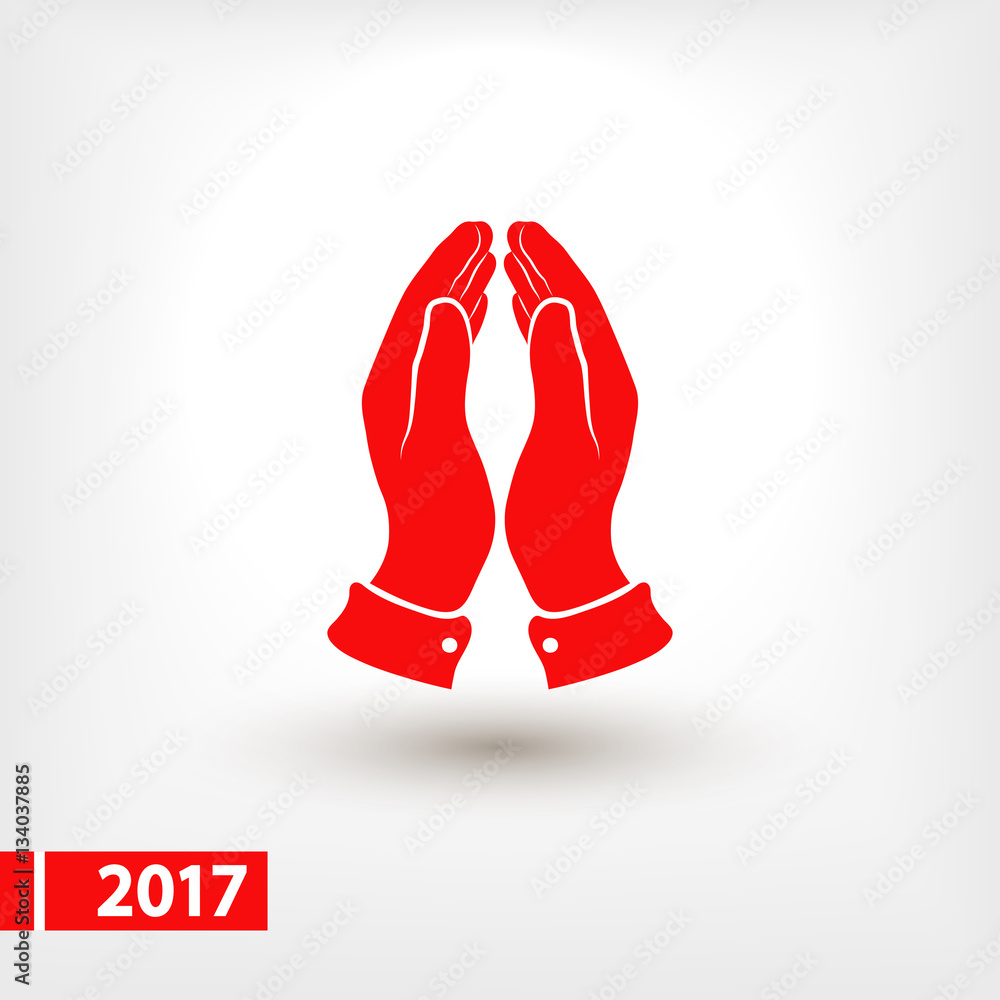 Praying hands icon, vector illustration. Flat design style Praying hands icon, vector illustration. Flat design style
