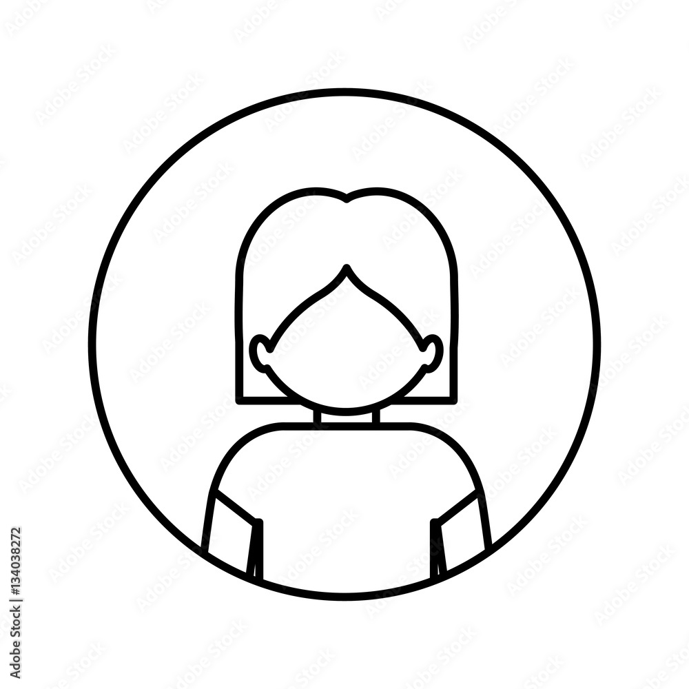monochrome contour in circle with half body man with nude chest vector illustration monochrome contour in circle with half body man with nude chest vector illustration