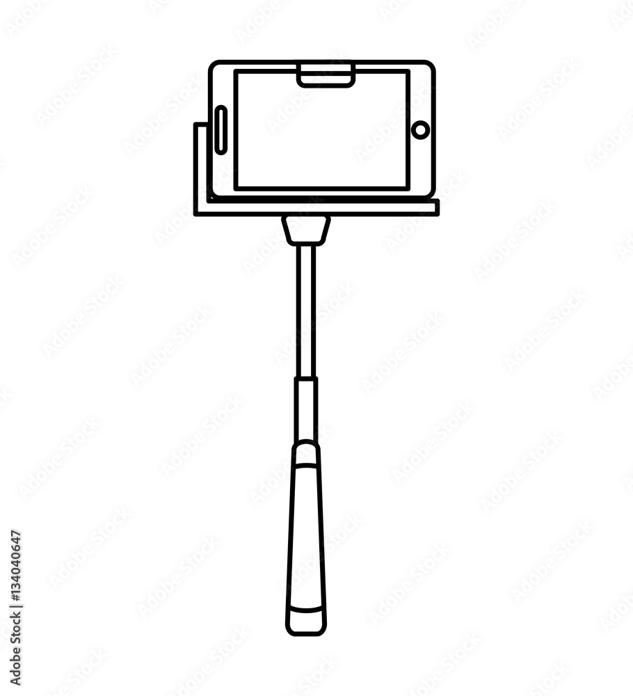 photo selfie with smartphone vector illustration design