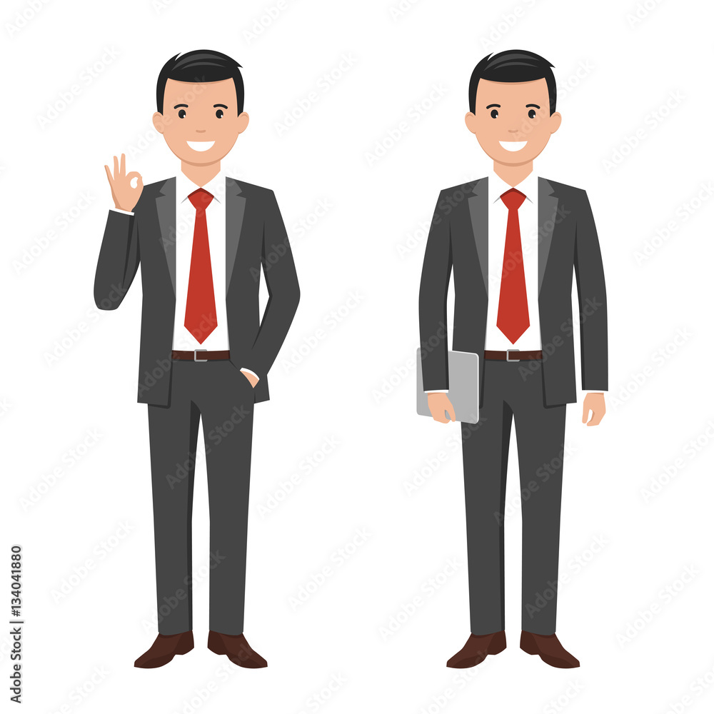 Vector illustration of a young cartoon style smiling businessman Vector illustration of a young cartoon style smiling businessman