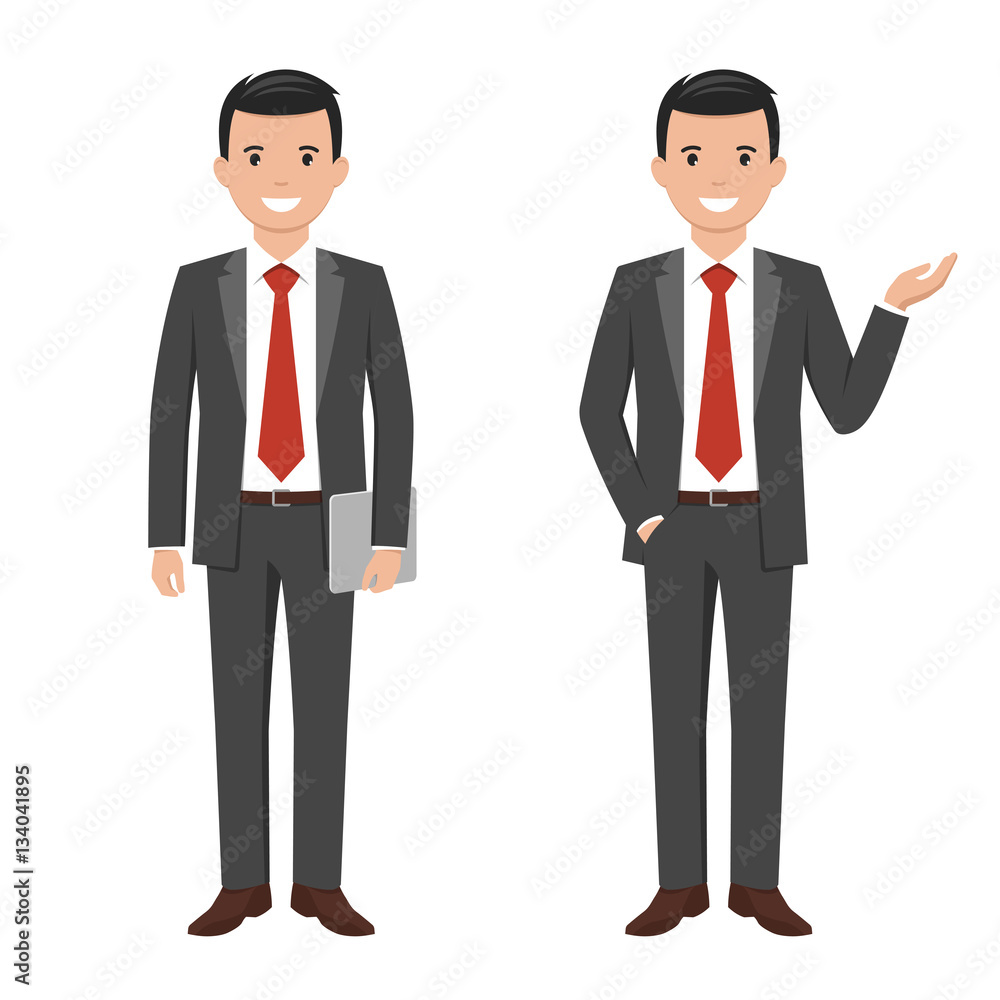 Vector illustration of a young cartoon style smiling businessman Vector illustration of a young cartoon style smiling businessman